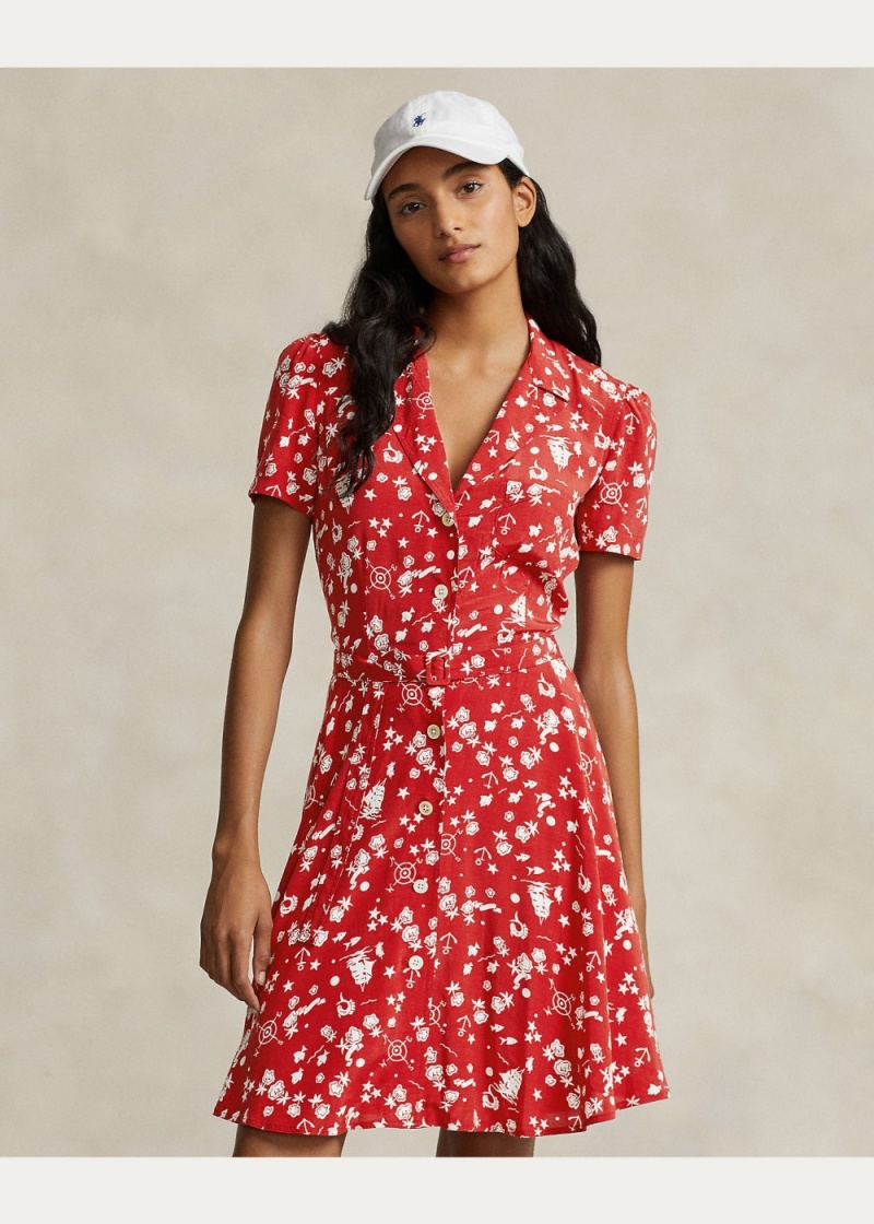 Vestido Nautical-Motif Minidress Mujer Rojos | AHJR72581 - vista 3