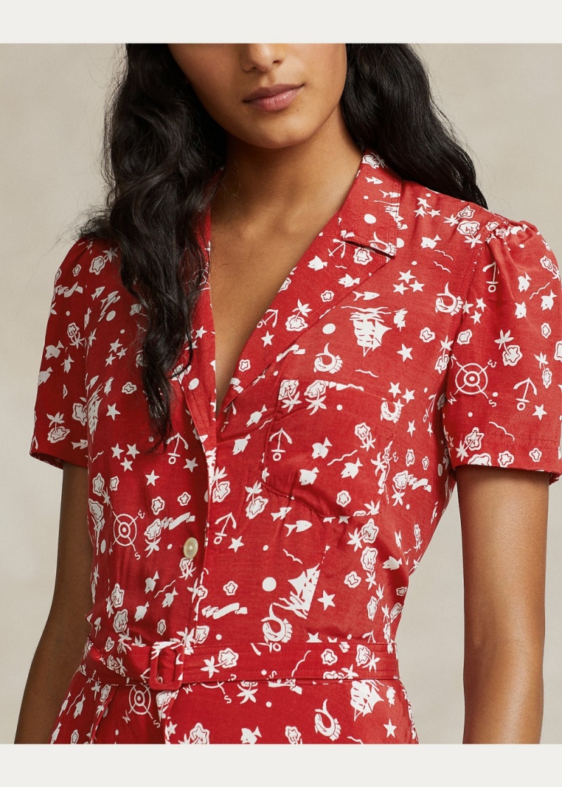 Vestido Nautical-Motif Minidress Mujer Rojos | AHJR72581 - vista 5