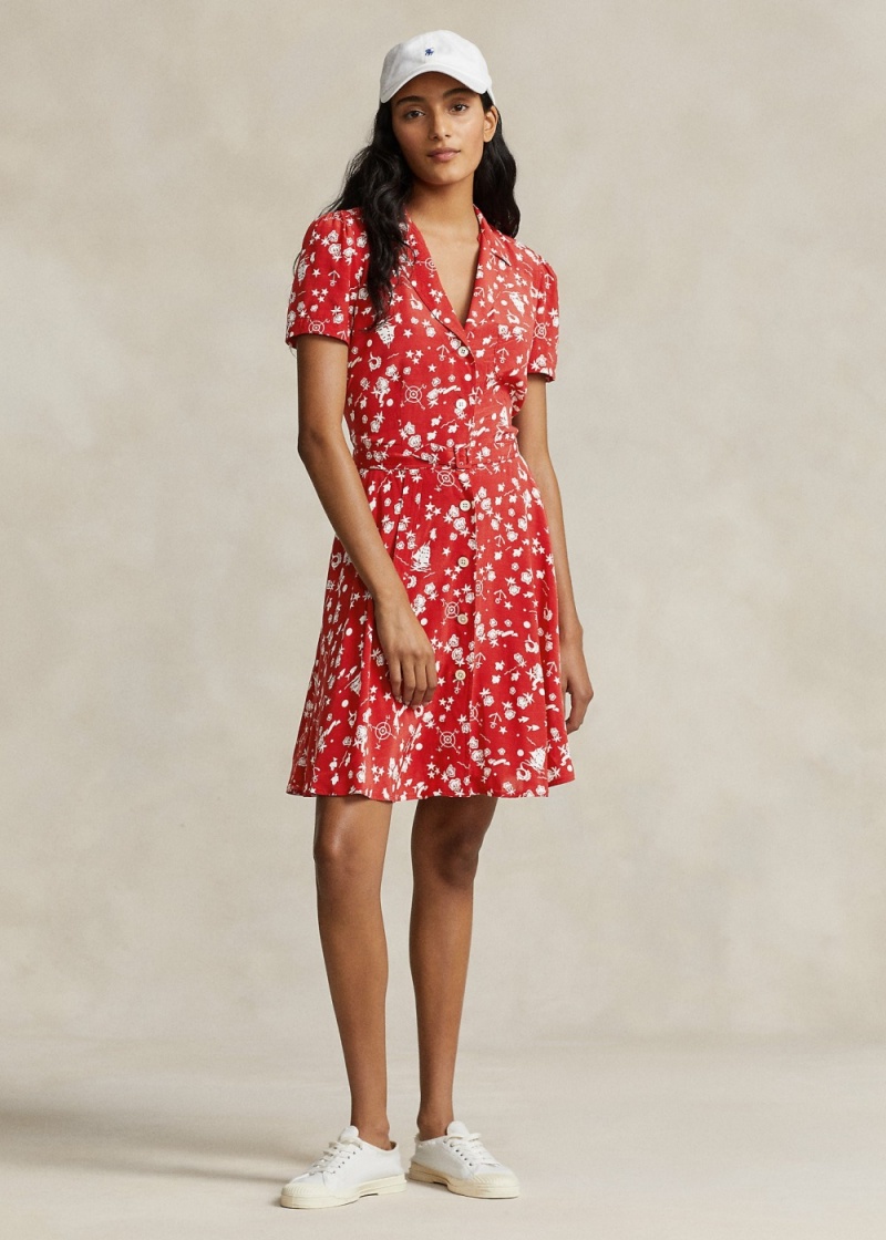 Vestido Nautical-Motif Minidress Mujer Rojos | AHJR72581 - vista 1