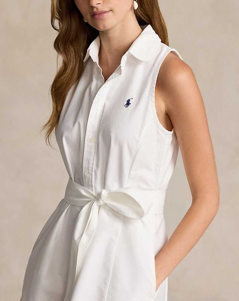Vestido Ralph Lauren Oxford Sleevelessdress Mujer Blancos | CELVIZP-20 - vista 5