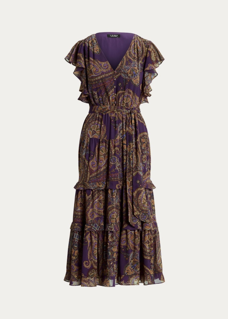 Vestido Paisley Belted Georgette Tiered Mujer Multicolor | JOAV50328 - vista 2