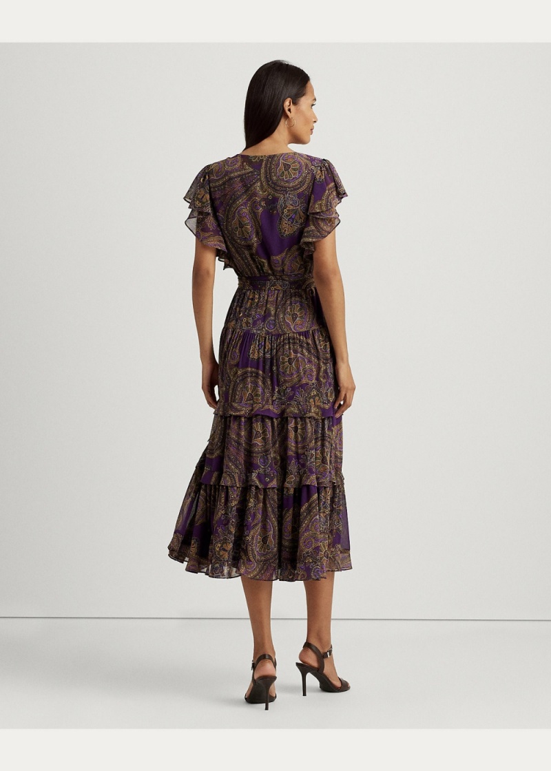 Vestido Paisley Belted Georgette Tiered Mujer Multicolor | JOAV50328 - vista 4