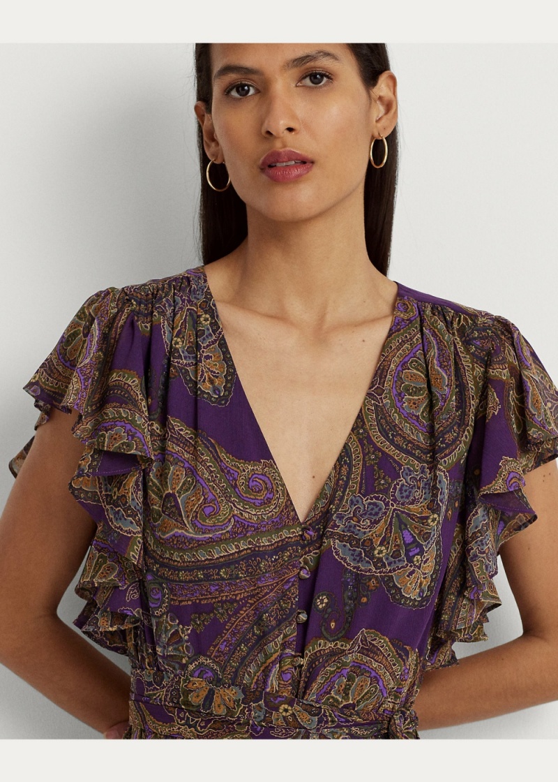 Vestido Paisley Belted Georgette Tiered Mujer Multicolor | JOAV50328 - vista 5