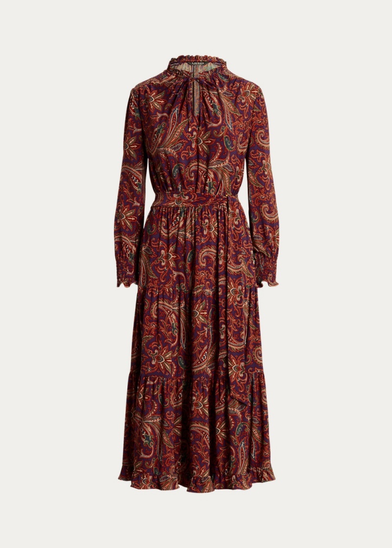 Vestido Paisley Belted Jersey Tiered Mujer Multicolor | IJRQ03614 - vista 2