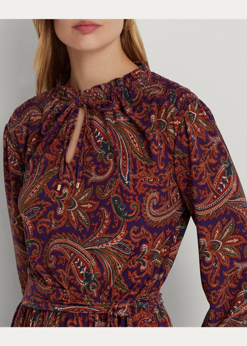 Vestido Paisley Belted Jersey Tiered Mujer Multicolor | IJRQ03614 - vista 5