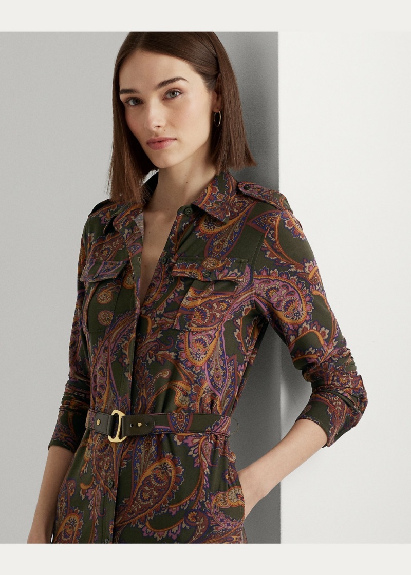 Vestido Paisley Stretch Jersey Shirtdress Mujer Multicolor | HMFA62507 - vista 2