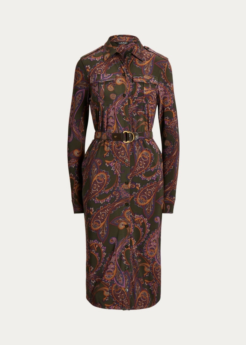 Vestido Paisley Stretch Jersey Shirtdress Mujer Multicolor | HMFA62507 - vista 4