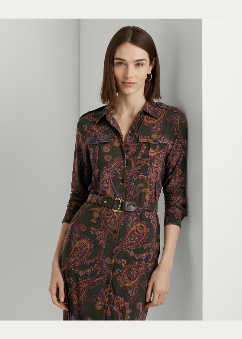 Vestido Paisley Stretch Jersey Shirtdress Mujer Multicolor | HMFA62507 - vista 5