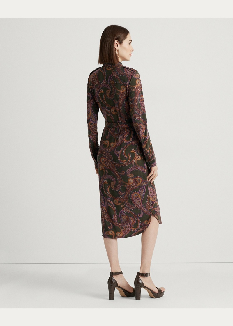 Vestido Paisley Stretch Jersey Shirtdress Mujer Multicolor | HMFA62507 - vista 6