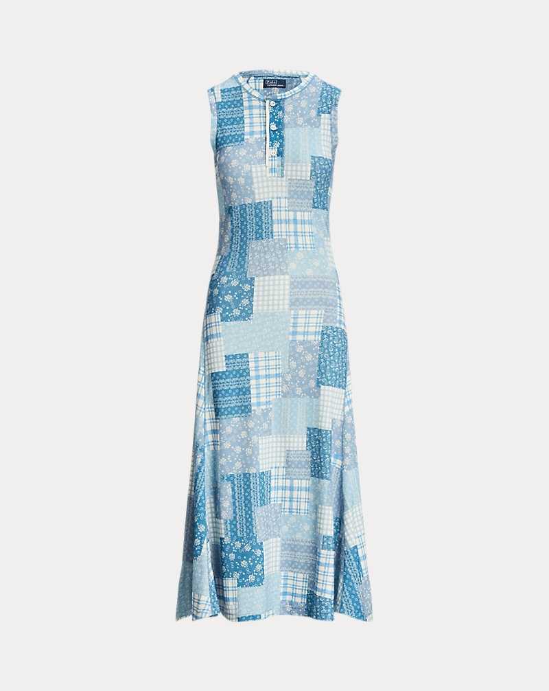 Vestido Ralph Lauren Patchwork Double-Knit Sleeveless Mujer Azules | CSGXKAL-02 - vista 2