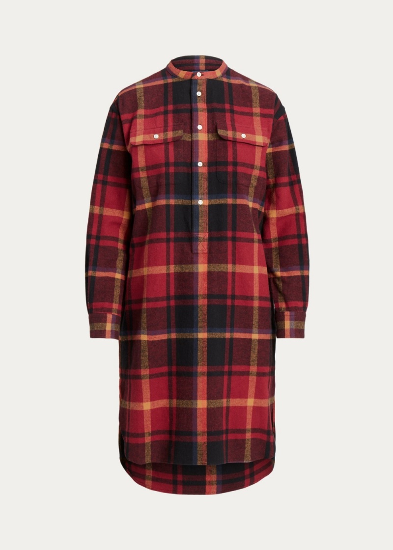 Vestido Plaid Algodon Twill Shirtdress Mujer Negros | HBYM14695 - vista 2