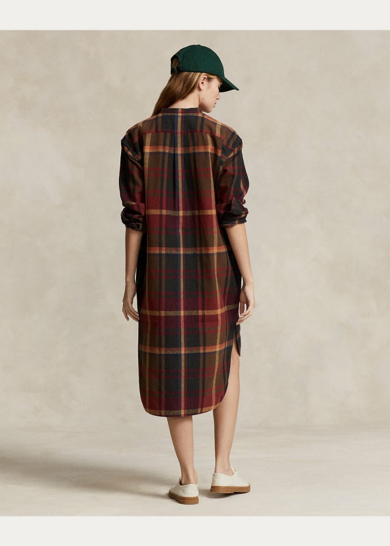 Vestido Plaid Algodon Twill Shirtdress Mujer Negros | HBYM14695 - vista 4