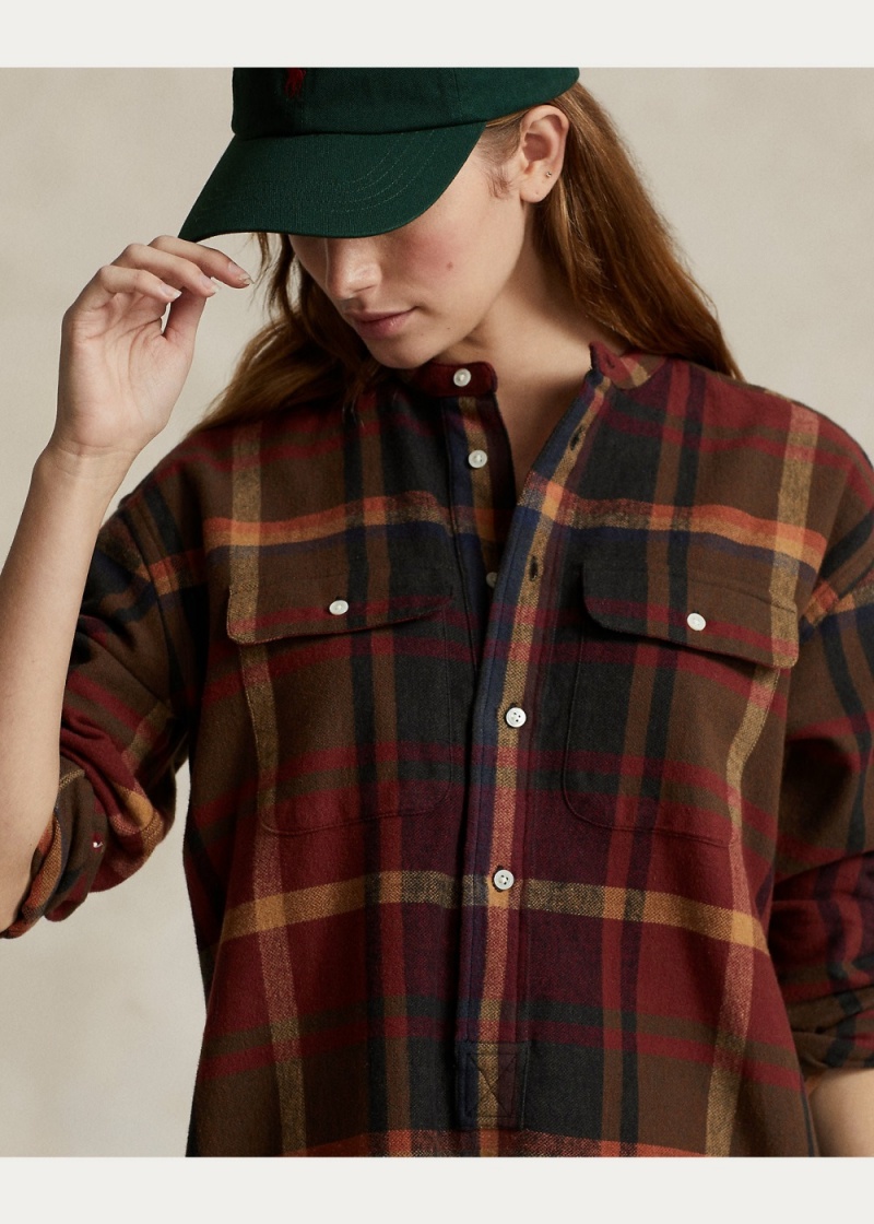 Vestido Plaid Algodon Twill Shirtdress Mujer Negros | HBYM14695 - vista 5
