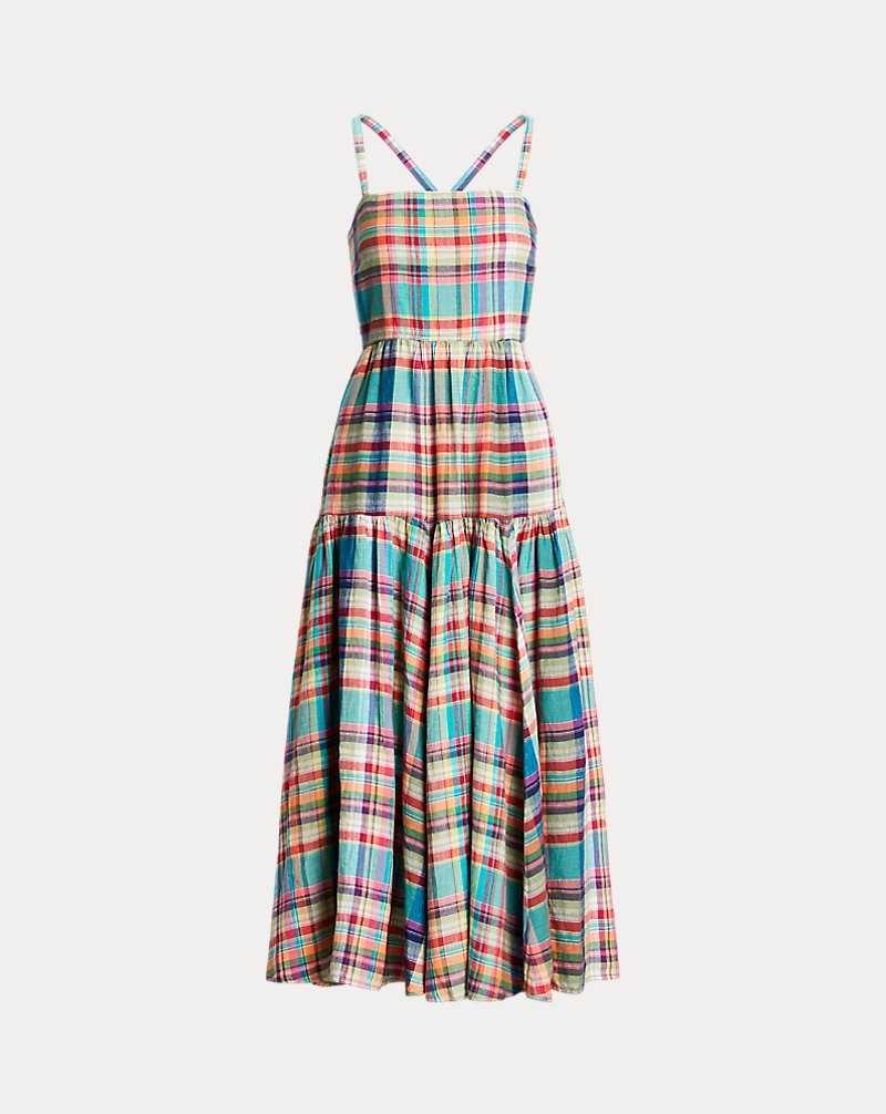 Vestido Ralph Lauren Plaid Linen Midi Mujer 1720 Multi Plaid | IRDJLMF-16 - vista 2
