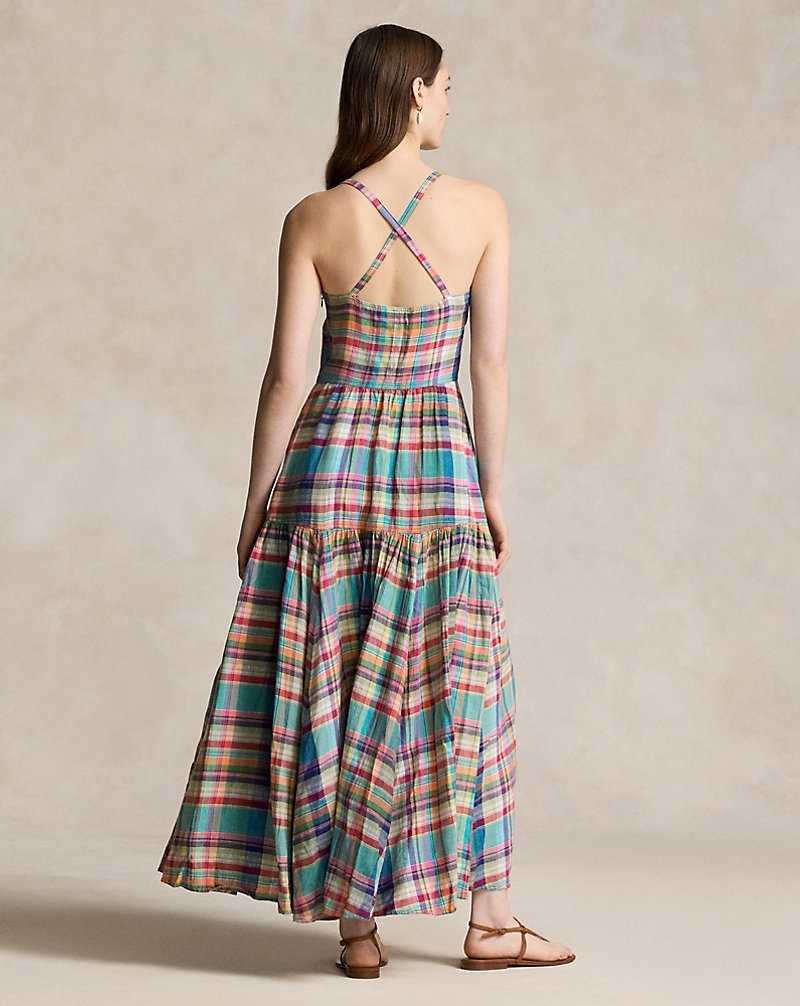 Vestido Ralph Lauren Plaid Linen Midi Mujer 1720 Multi Plaid | IRDJLMF-16 - vista 4