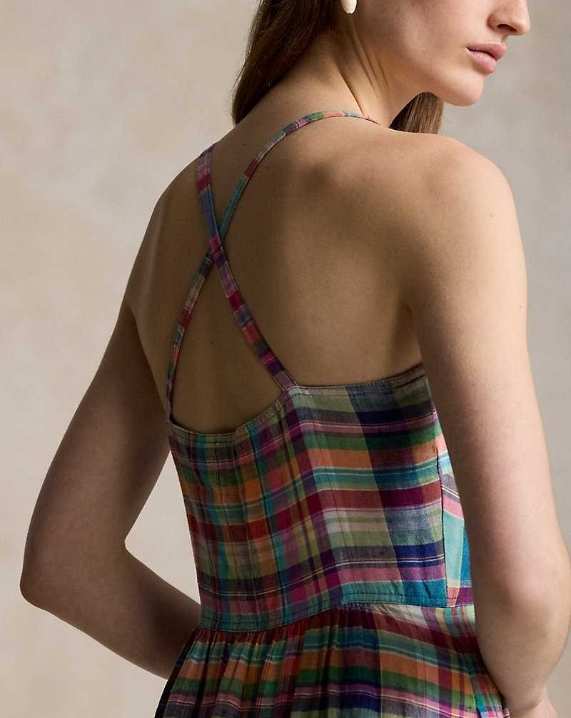 Vestido Ralph Lauren Plaid Linen Midi Mujer 1720 Multi Plaid | IRDJLMF-16 - vista 5