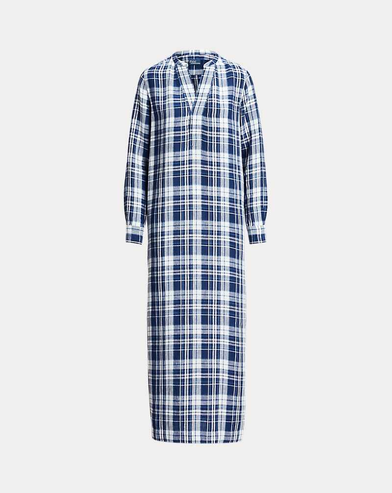 Vestido Ralph Lauren Plaid Linendress Mujer Azules | AXWMBYD-62 - vista 2