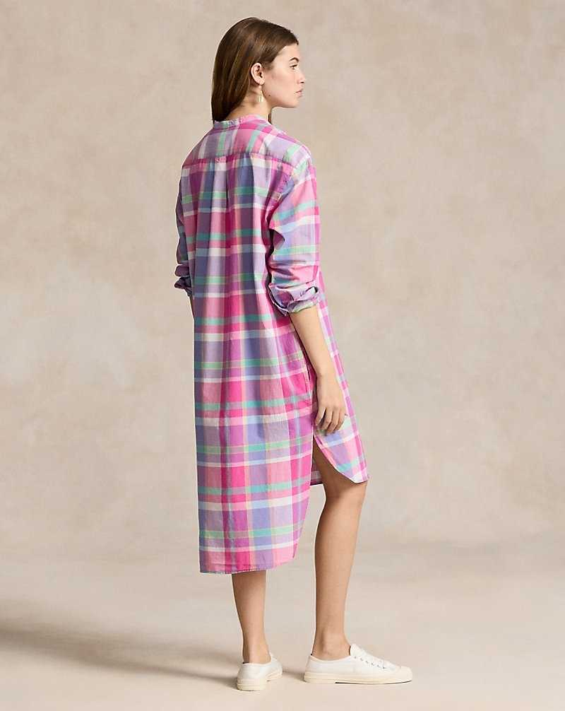 Vestido Ralph Lauren Plaid Linendress Mujer 1586 Pink/blue/green Mult | SWDCPFK-79 - vista 4