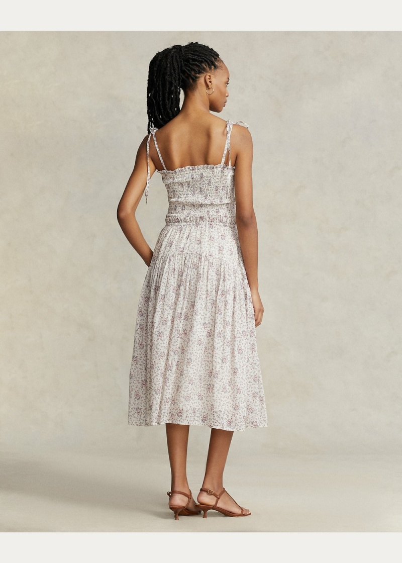 Vestido Plisado Floral Algodon Mujer Negros | CUJG39271 - vista 4