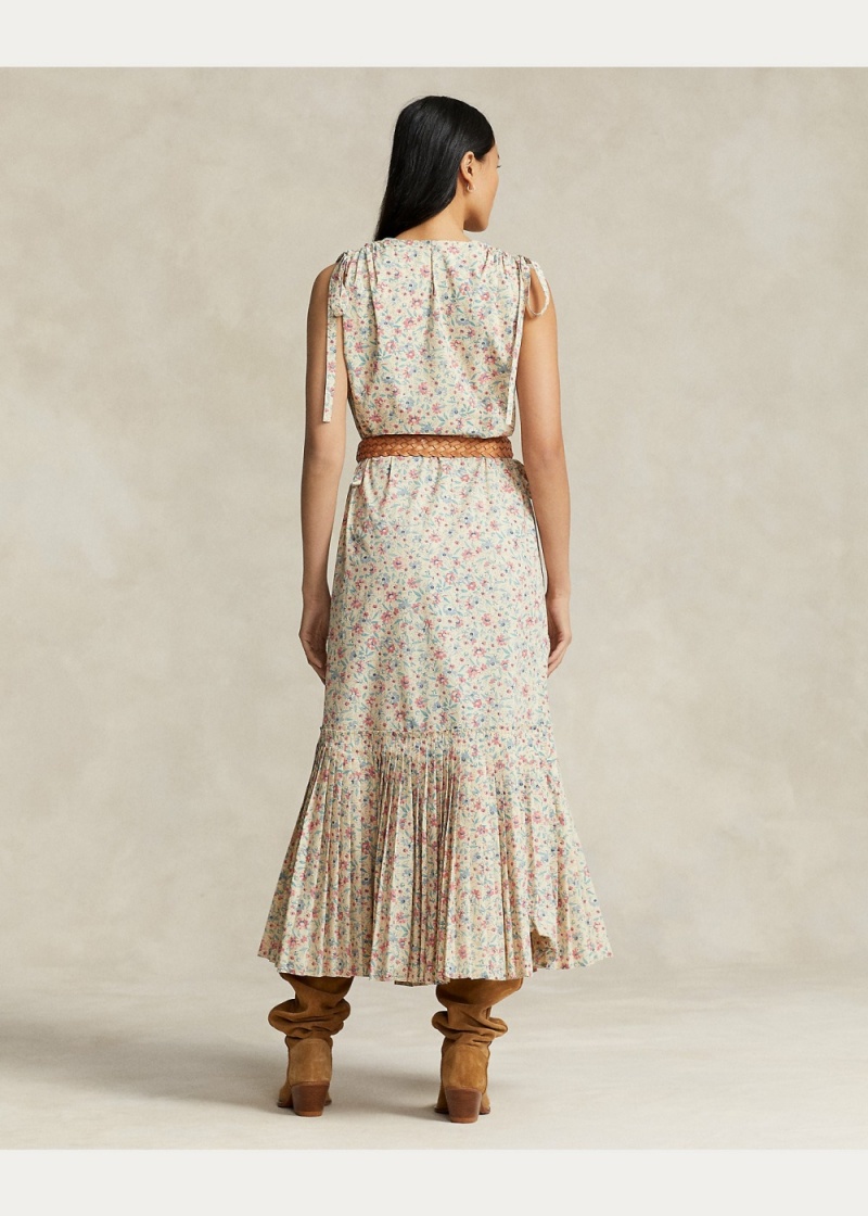 Vestido Printed Drawstring Algodon-Blend Mujer Negros | SQXW23784 - vista 4