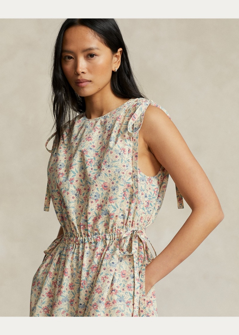 Vestido Printed Drawstring Algodon-Blend Mujer Negros | SQXW23784 - vista 5