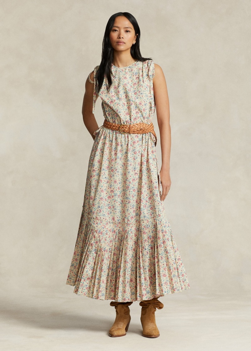 Vestido Printed Drawstring Algodon-Blend Mujer Negros | SQXW23784 - vista 1