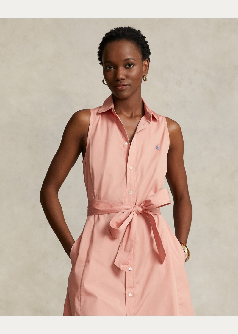 Vestido Sin Manga Algodon Shirtdress Mujer Rosas | EQAJ43175 - vista 3