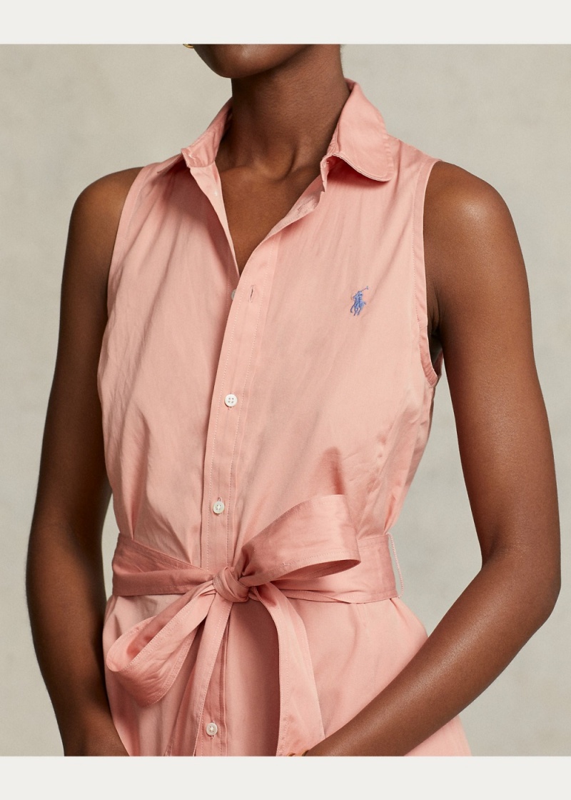 Vestido Sin Manga Algodon Shirtdress Mujer Rosas | EQAJ43175 - vista 5