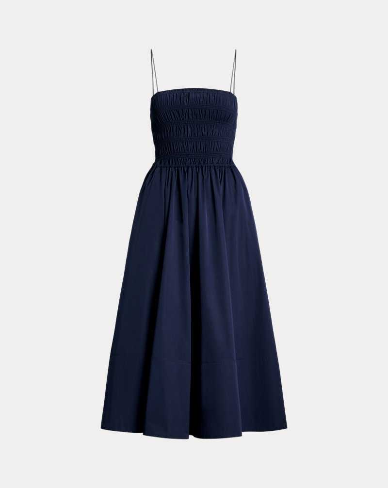 Vestido Ralph Lauren Smocked Cotton Mujer Azul Marino | CFRSQJH-98 - vista 2