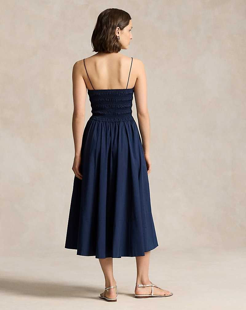 Vestido Ralph Lauren Smocked Cotton Mujer Azul Marino | CFRSQJH-98 - vista 4