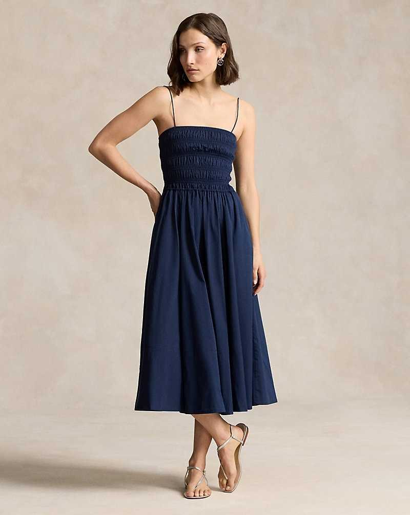 Vestido Ralph Lauren Smocked Cotton Mujer Azul Marino | CFRSQJH-98 - vista 1