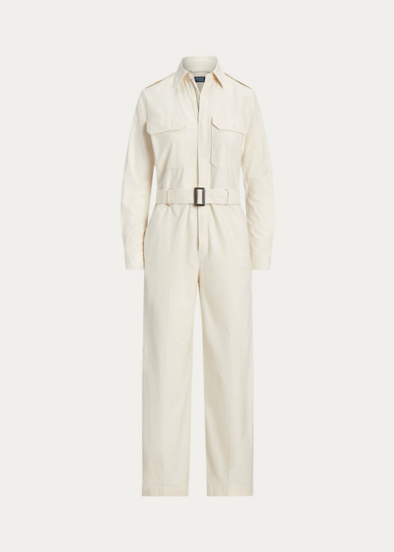 Vestido Stretch-Algodon Twill Jumpsuit Mujer Azules | XAEO40758 - vista 2