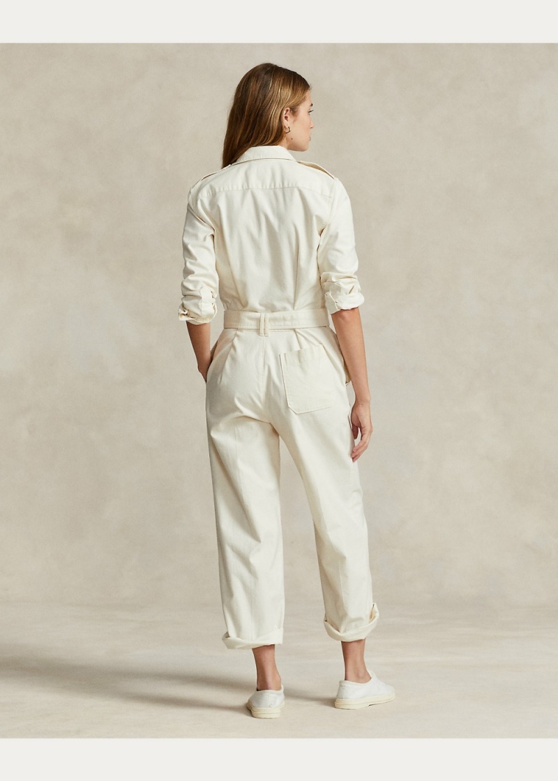 Vestido Stretch-Algodon Twill Jumpsuit Mujer Azules | XAEO40758 - vista 4