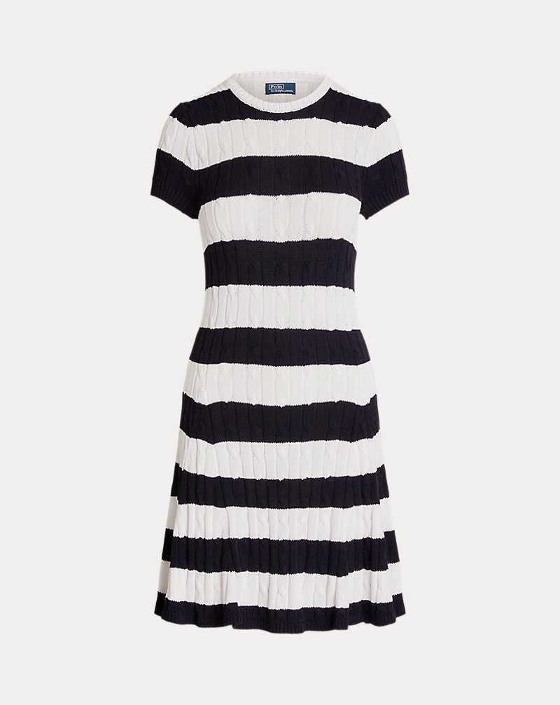 Vestido Ralph Lauren Striped Cable-Knit Mujer Navy/White | OWTQCDJ-07 - vista 2
