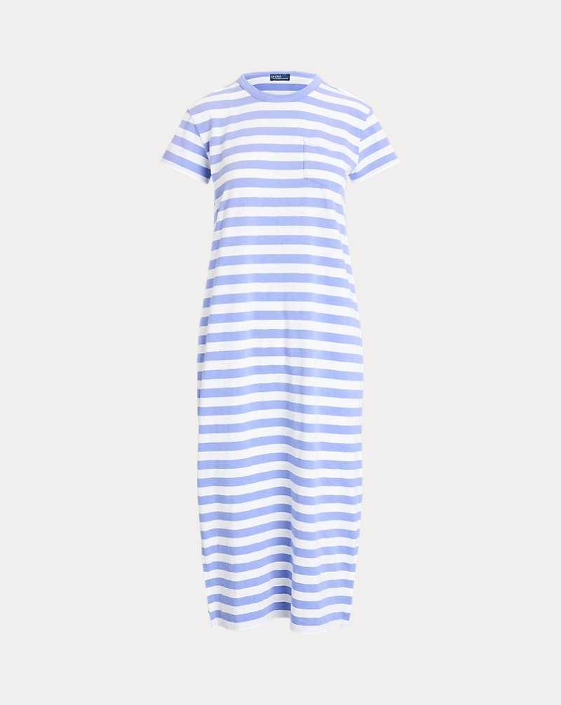 Vestido Ralph Lauren Striped Cotton Crewneck Pocket Tee Mujer Lafayette Blue/white | MDZORBA-03 - vista 2