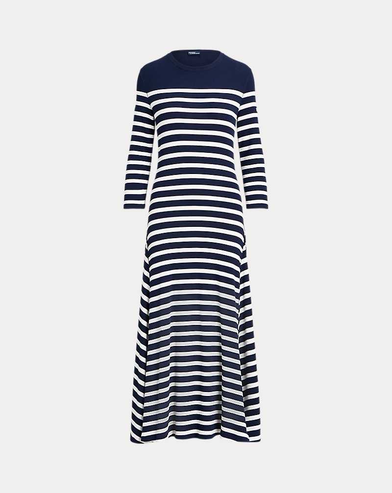 Vestido Ralph Lauren Striped Waffle-Knit Mujer Newport Navy/Deckwash Whi | TSQDWEP-91 - vista 2