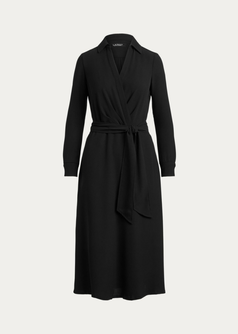 Vestido Surplice Georgette Midi Mujer Negros | WMIY57461 - vista 1
