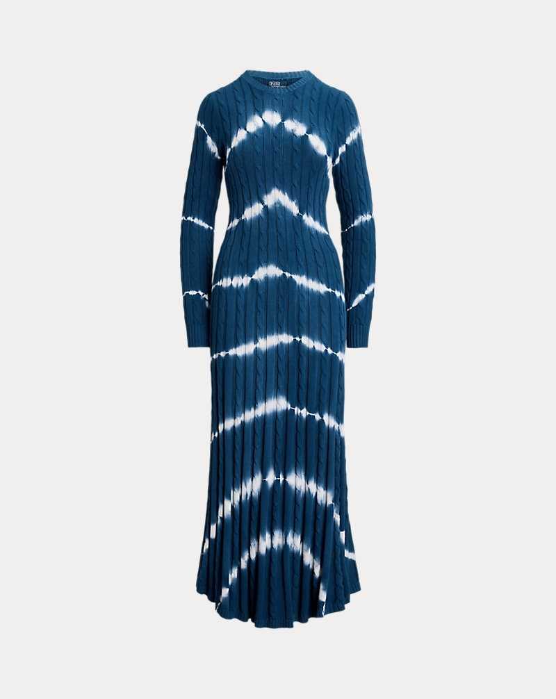 Vestido Ralph Lauren Tie-Dye Cable-Knit Mujer Azules | TJKVRHG-28 - vista 2