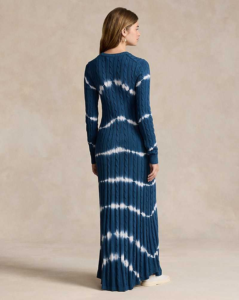 Vestido Ralph Lauren Tie-Dye Cable-Knit Mujer Azules | TJKVRHG-28 - vista 4