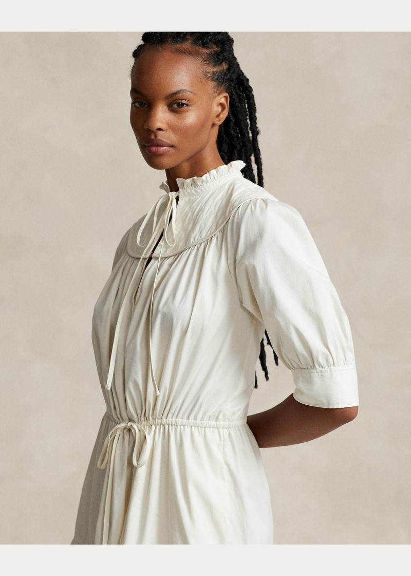 Vestido Tiered Algodon Mujer Creme | AHZF02936 - vista 5