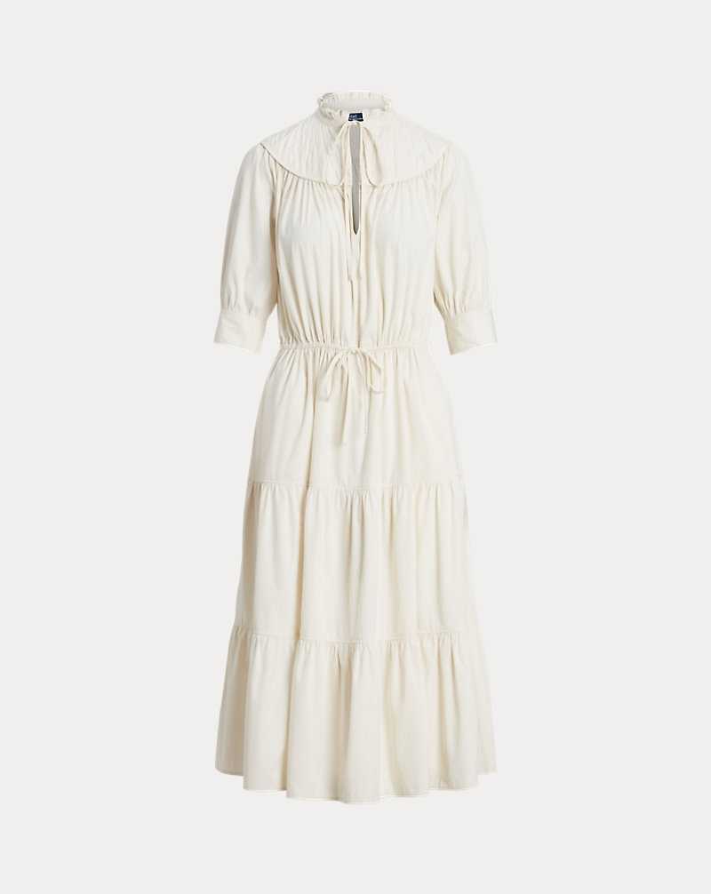 Vestido Ralph Lauren Tiered Cotton Mujer Creme | CFTYNLH-52 - vista 2
