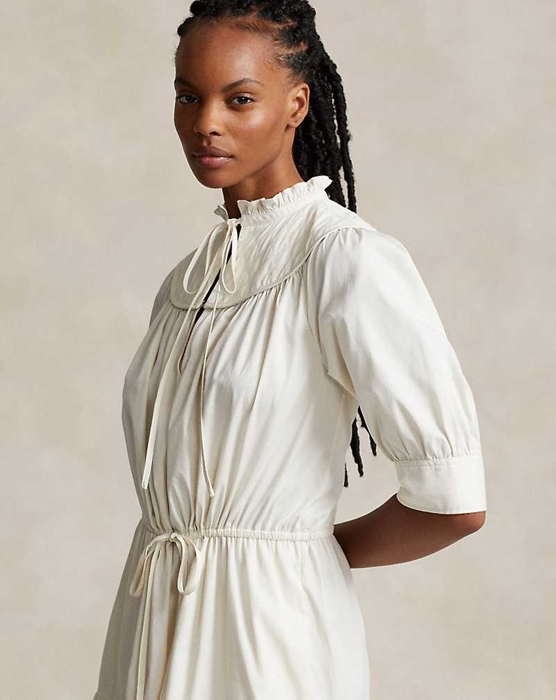 Vestido Ralph Lauren Tiered Cotton Mujer Creme | CFTYNLH-52 - vista 5