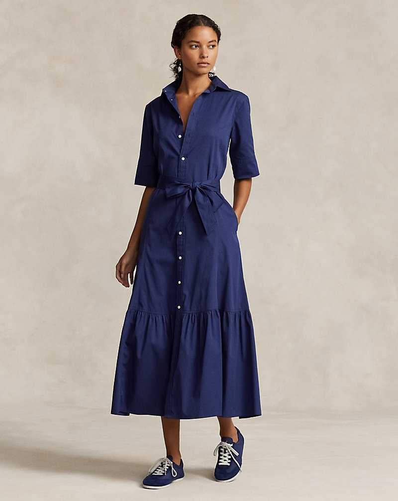 Vestido Ralph Lauren Tiered Cottondress Mujer Azul Rey | SKZNAJI-94 - vista 1