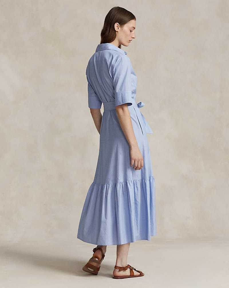 Vestido Ralph Lauren Tiered Cottondress Mujer Azules | VIAXYBP-28 - vista 4