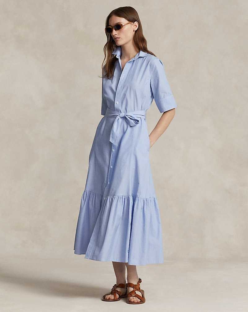 Vestido Ralph Lauren Tiered Cottondress Mujer Azules | VIAXYBP-28 - vista 1