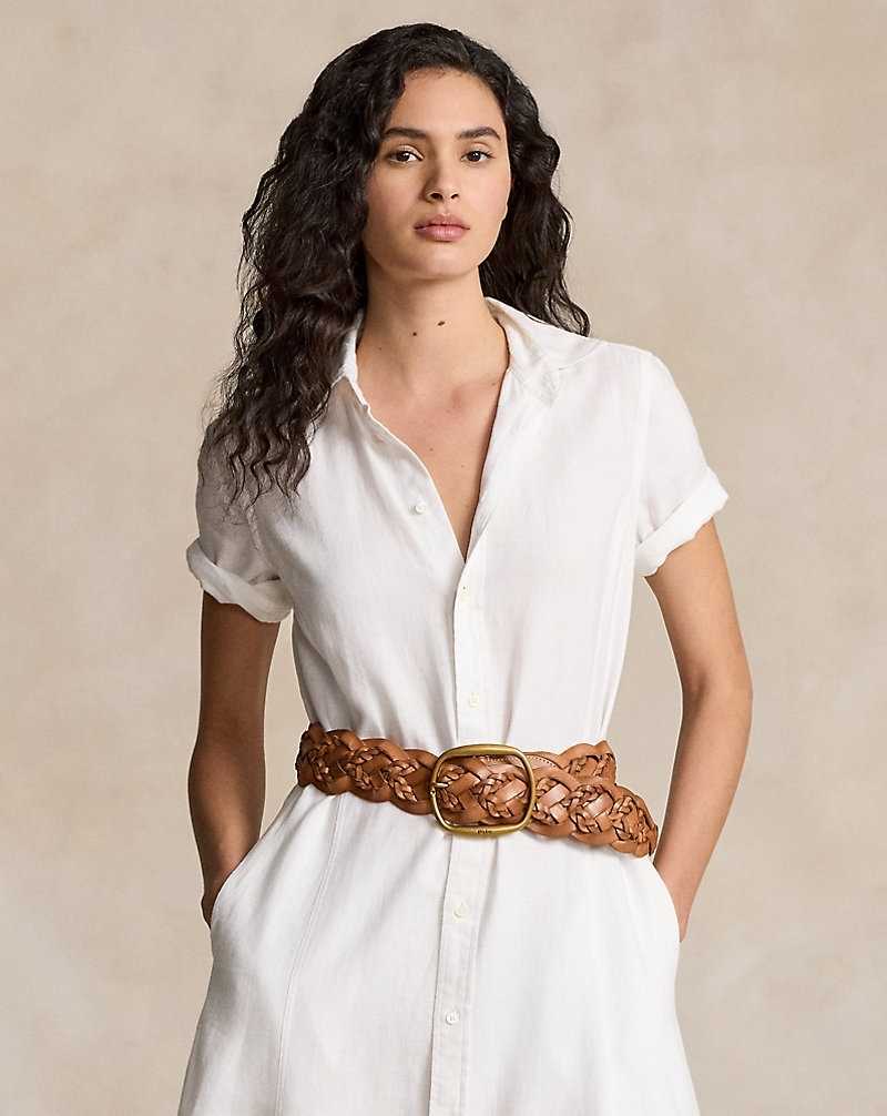 Vestido Ralph Lauren Tiered Linendress Mujer Blancos | VYSGCEI-46 - vista 3
