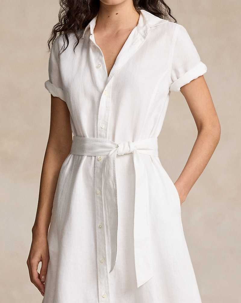 Vestido Ralph Lauren Tiered Linendress Mujer Blancos | VYSGCEI-46 - vista 5