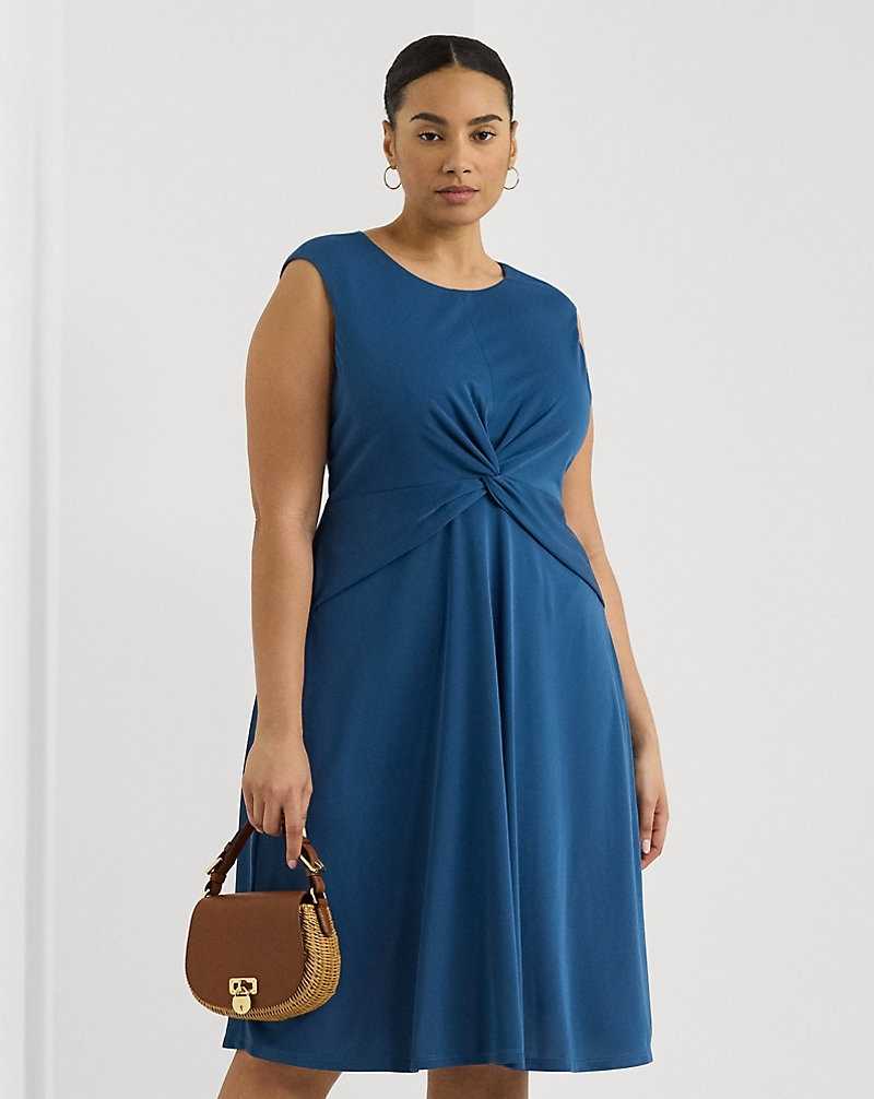 Vestido Ralph Lauren Twist-Front Jersey Mujer Azules | UBHARVY-51 - vista 3