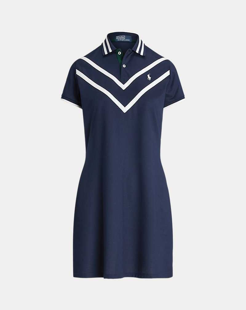 Vestido Ralph Lauren Wimbledon Chevron Performance Mujer Refined Navy/ceramic Whit | TYXJNPE-72 - vista 2