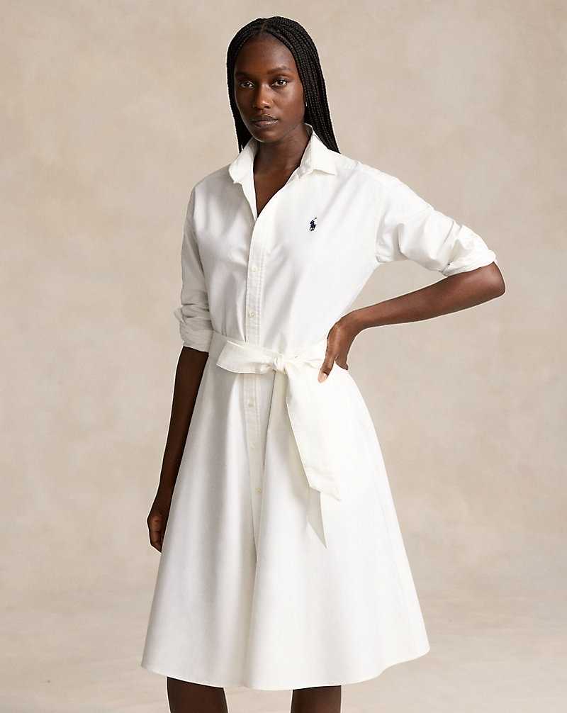 Vestido Ralph Lauren Wimbledon Cotton Oxforddress Mujer Blancos | ZXRVCQB-36 - vista 3